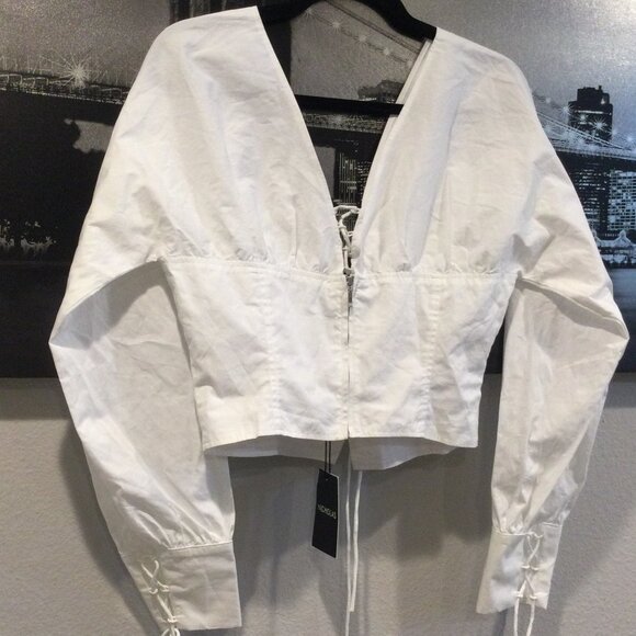 NWT NICHOLAS Tatum Long Sleeve Corset Top SZ 8 - Picture 8 of 13